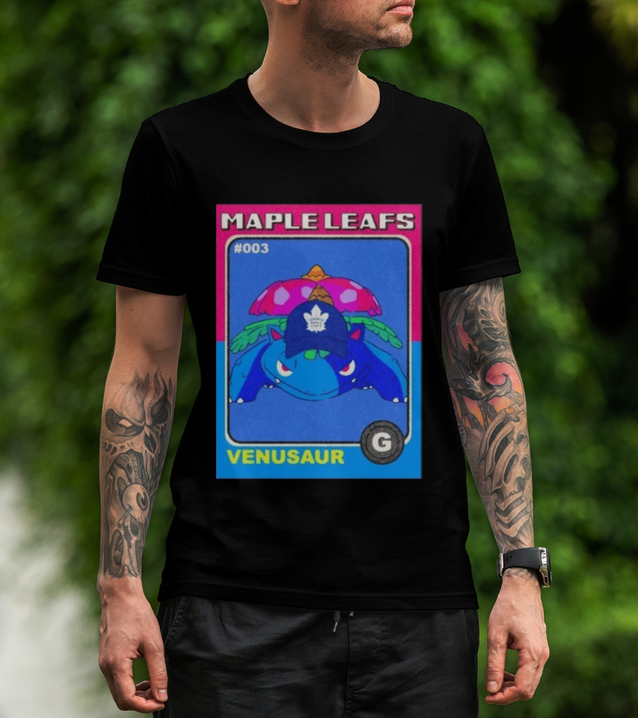 Venusaur Toronto Maple Leafs 003 Trading Card Blue Hat Edition T-Shirt