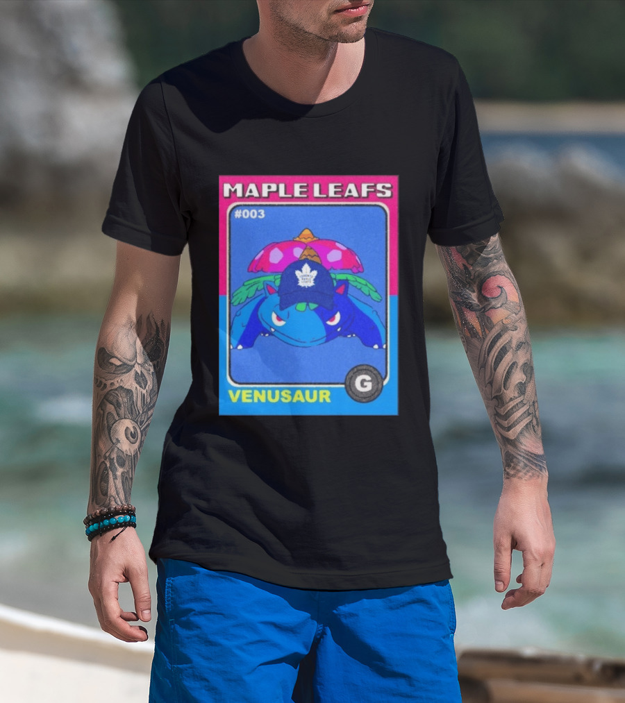 Venusaur Toronto Maple Leafs 003 Trading Card Blue Hat Edition T-Shirt