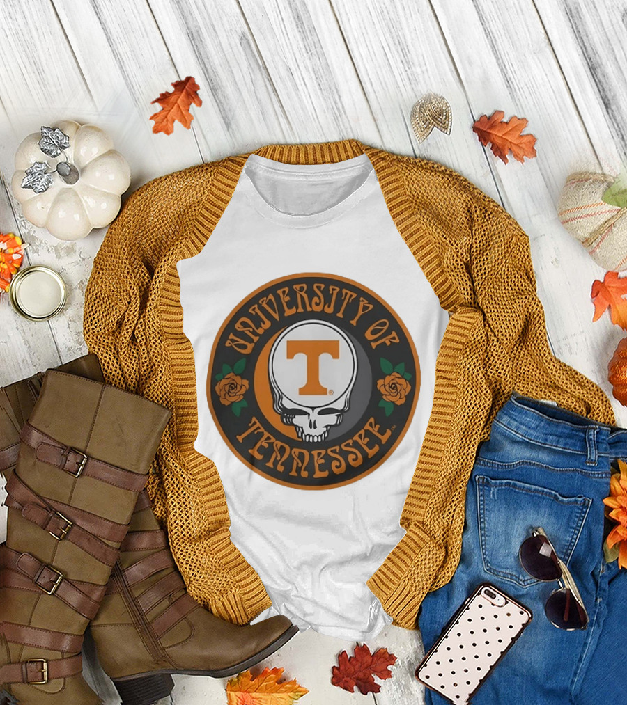 University Of Tennessee Grateful Dead Steal Your Face Skull Roses T-Shirt
