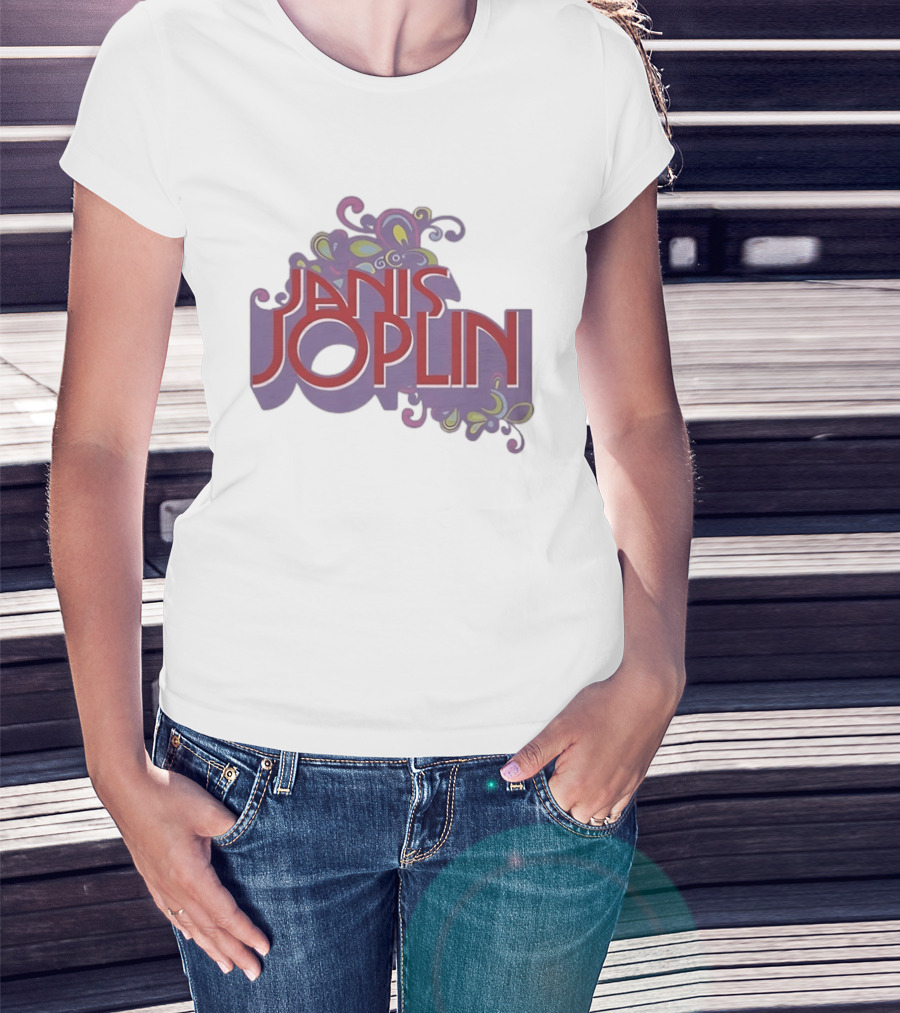 Janis Joplin Psychedelic Floral Rock Music T-Shirt