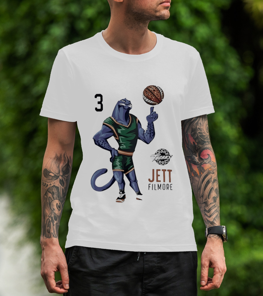 Jett Filmore Tharks Number 3 Basketball Player Panther T-Shirt