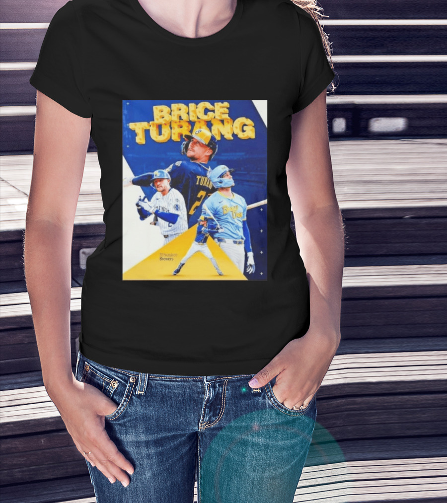Brice Turang Milwaukee Brewers MLB Player Collage T-Shirt