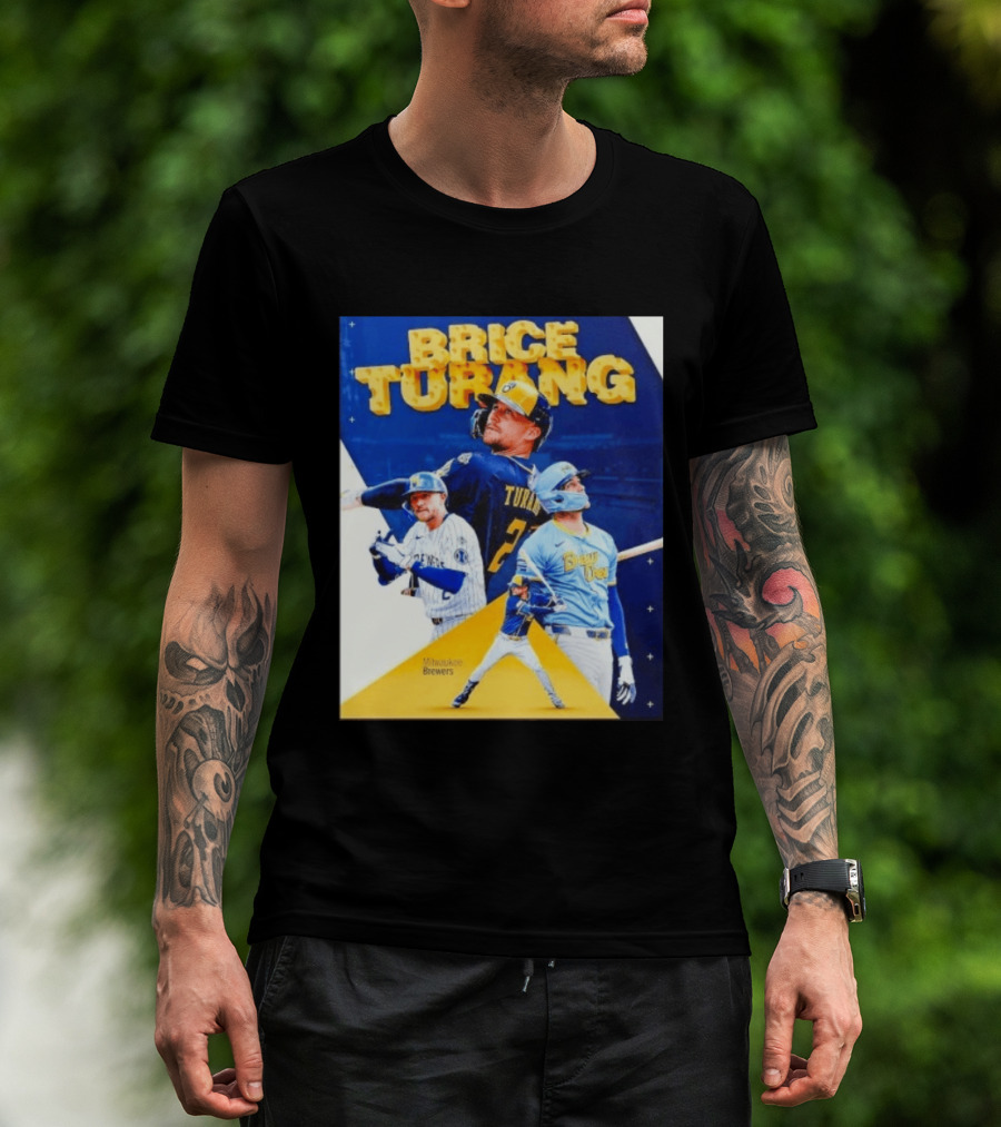 Brice Turang Milwaukee Brewers MLB Player Collage T-Shirt