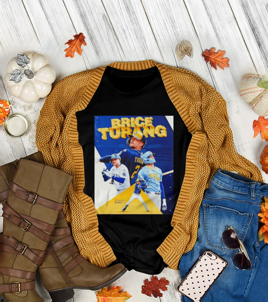 Brice Turang Milwaukee Brewers MLB Player Collage T-Shirt