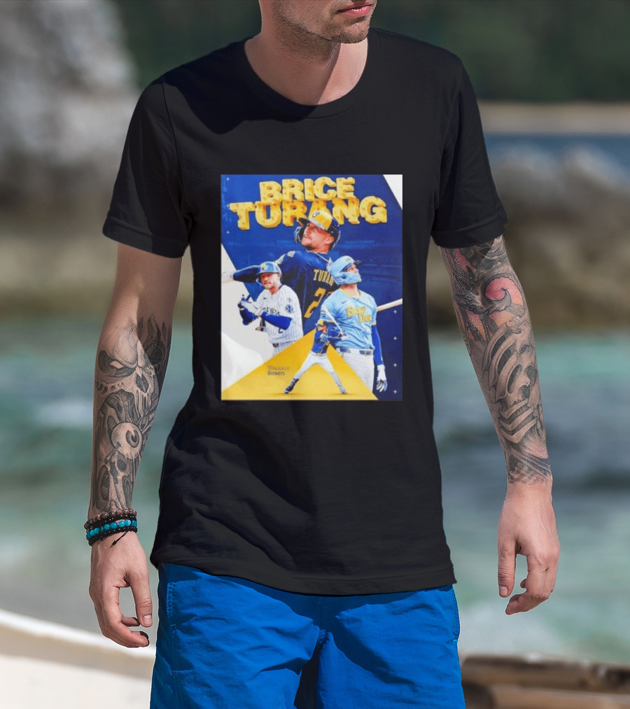 Brice Turang Milwaukee Brewers MLB Player Collage T-Shirt