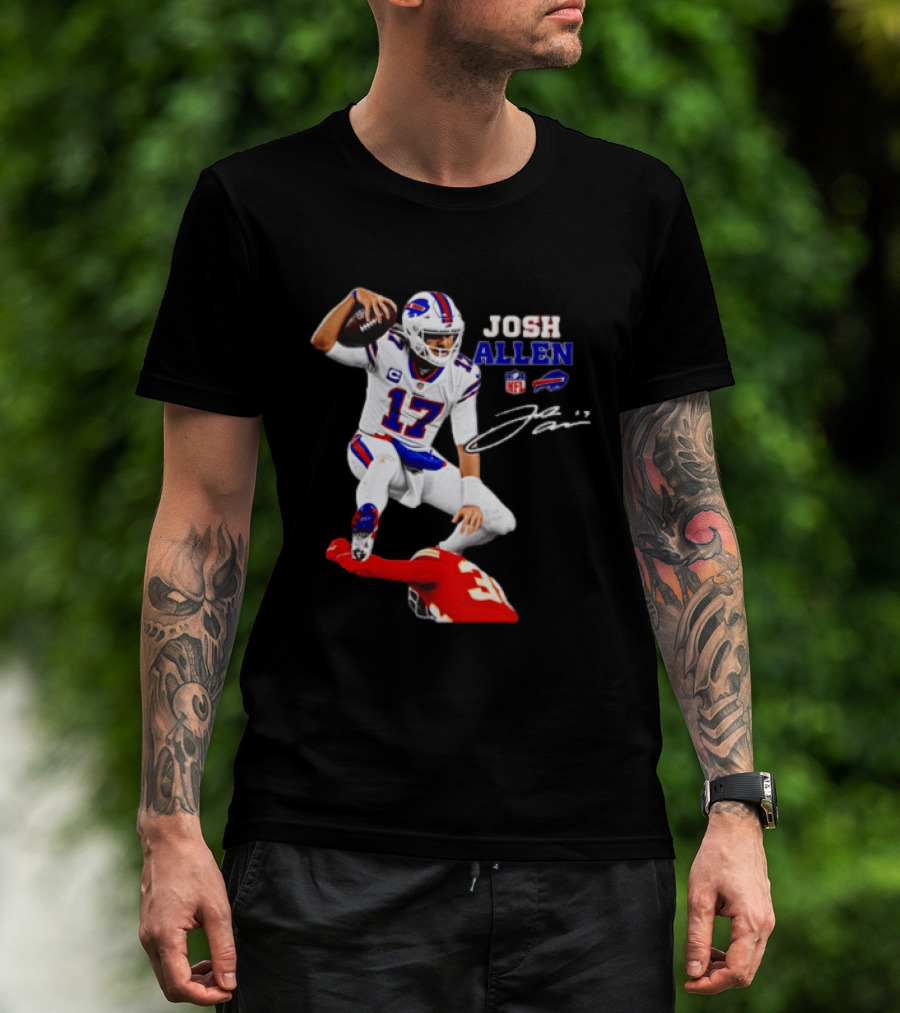Buffalo Bills Josh Allen NFL Action 17 Signature T-Shirt
