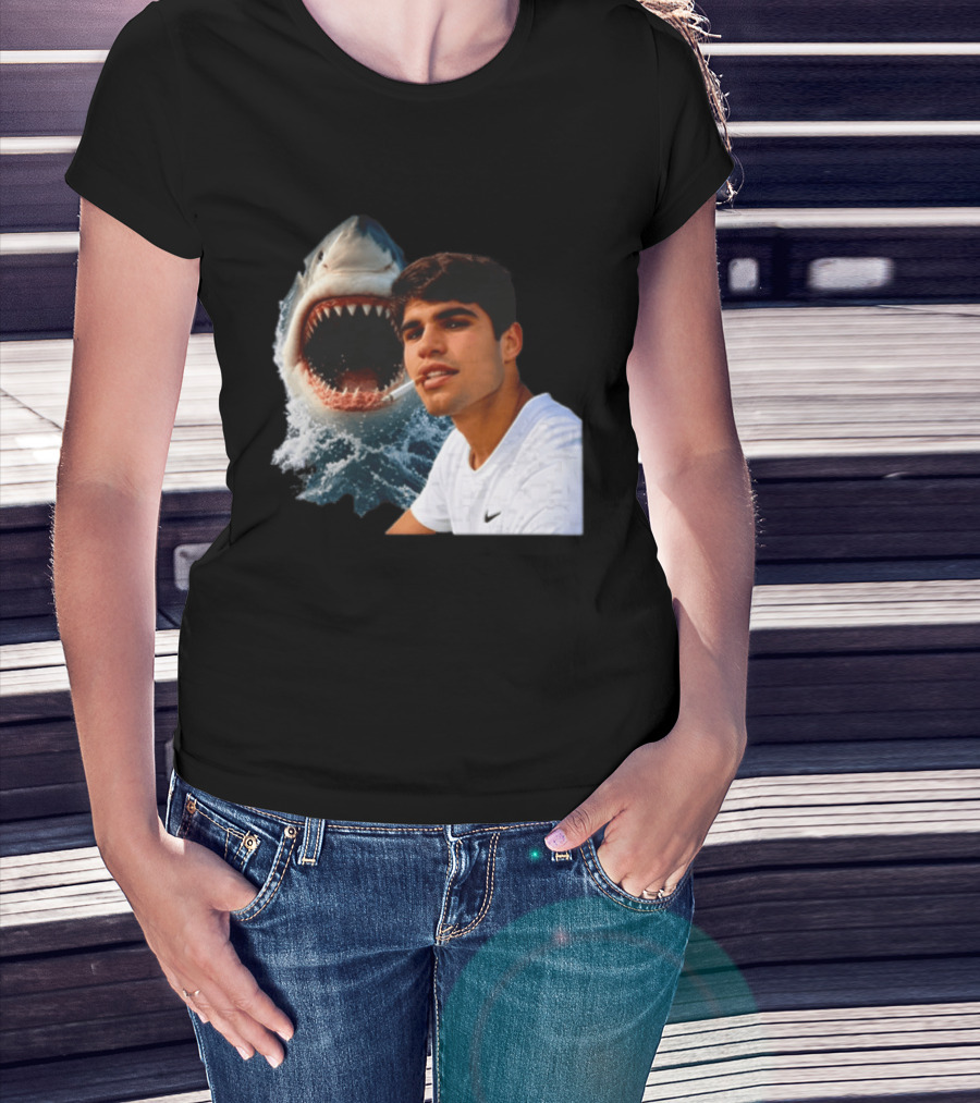 Carlos Alcaraz Smoking Shark Meme T-Shirt