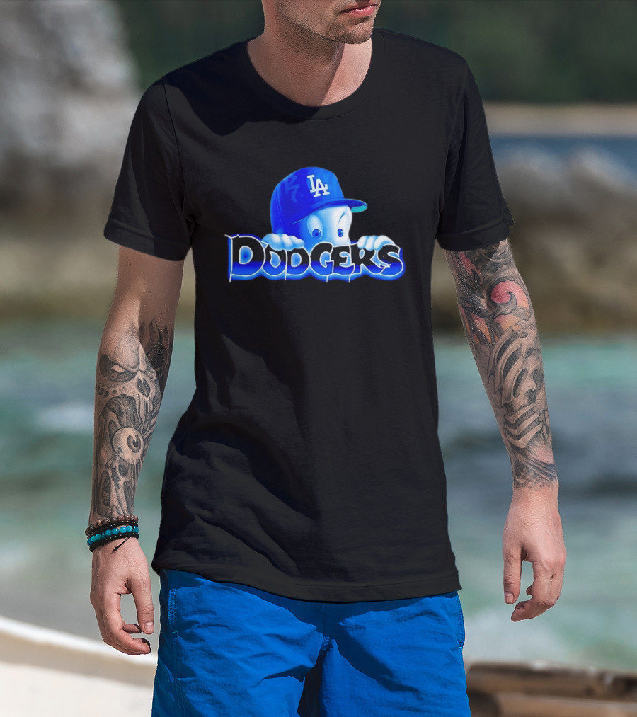 Casper Dodgers Los Angeles Baseball Cap Ghost T-Shirt