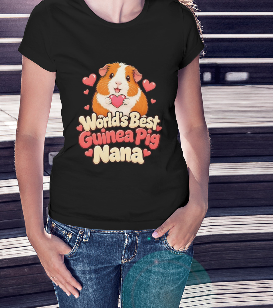 World's Best Guinea Pig Nana Heartwarming Gift For Grandmother T-Shirt