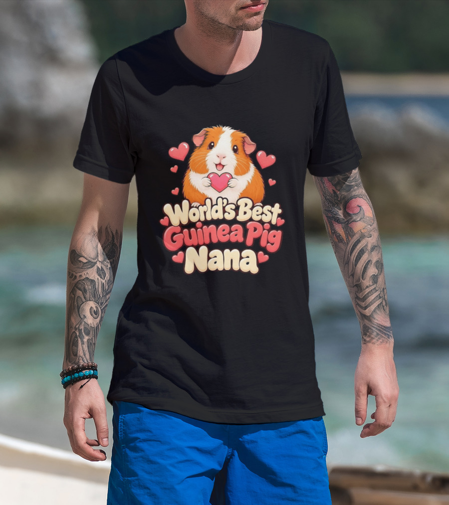 World's Best Guinea Pig Nana Heartwarming Gift For Grandmother T-Shirt