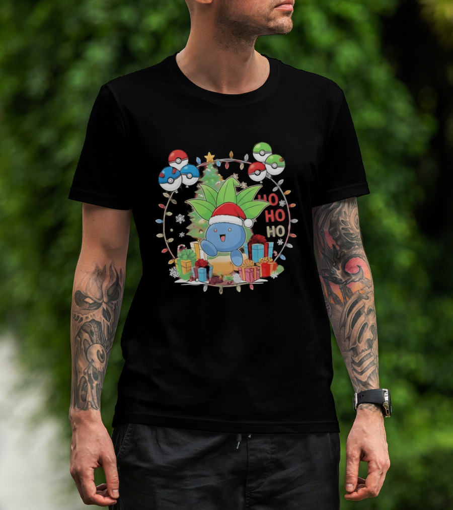 Oddish Ho Ho Ho Christmas Pokémon Festive Scene T-Shirt