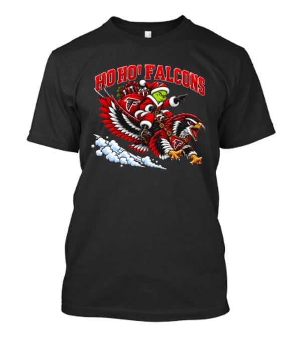 Ho Ho Falcons Grinch Santa Atlanta Christmas Football T-Shirt