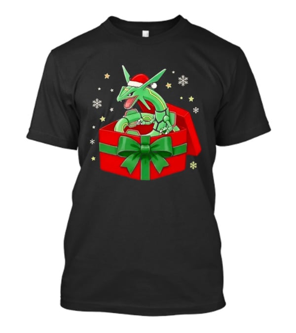 Rayquaza Christmas Box Pokémon Holiday Celebration T-Shirt