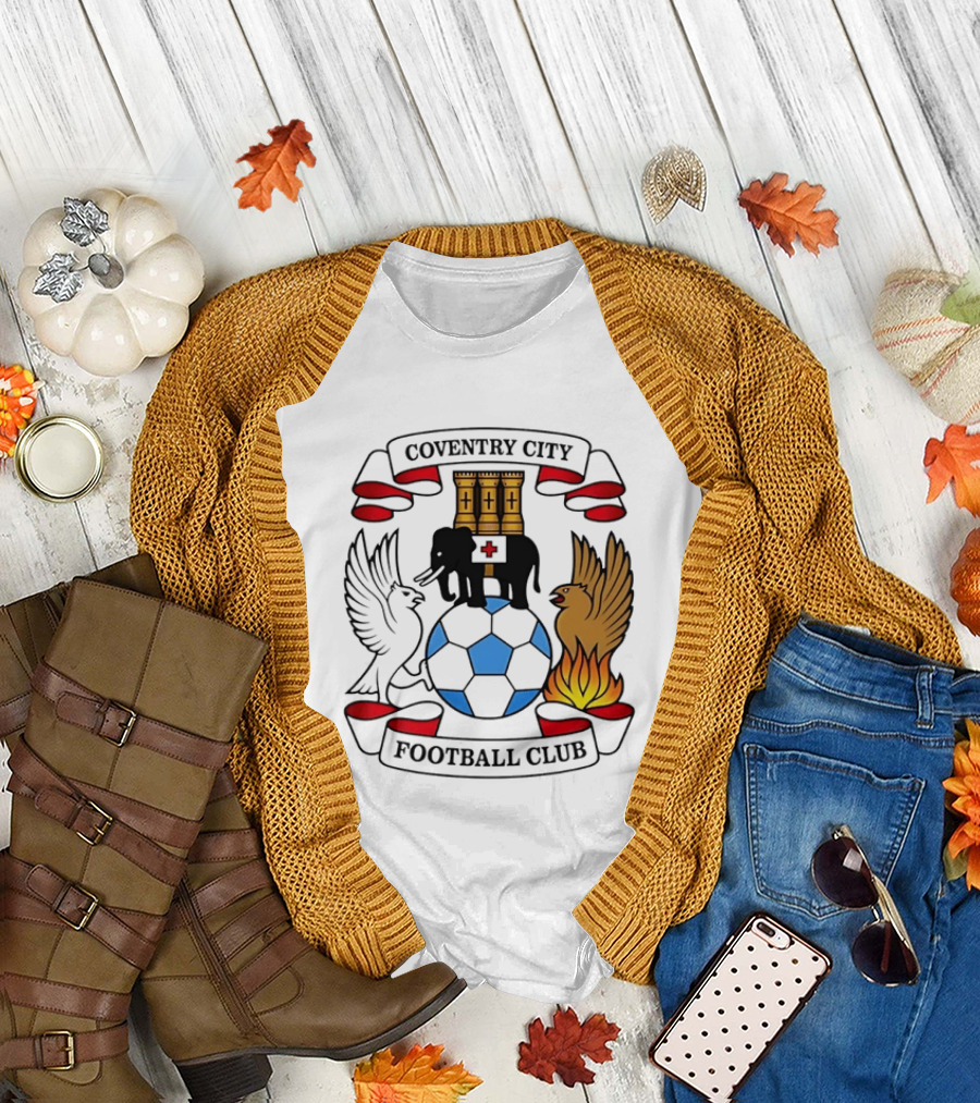Coventry City Football Club Crest Elephant Phoenix Football T-Shirt