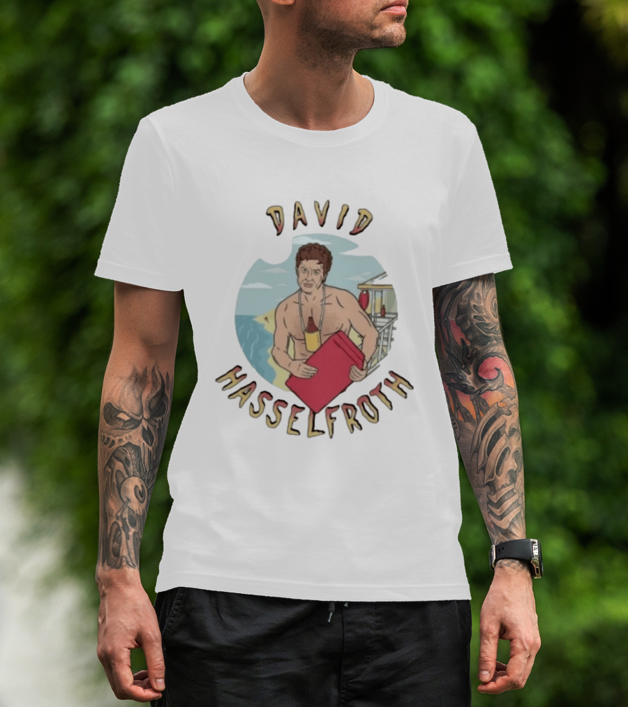David Hasselfroth Lifeguard Bay Beach Rescue Scene T-Shirt
