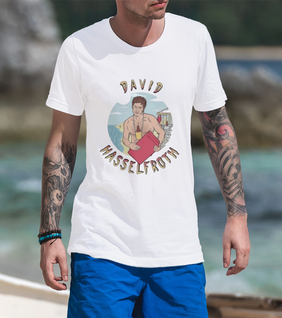 David Hasselfroth Lifeguard Bay Beach Rescue Scene T-Shirt