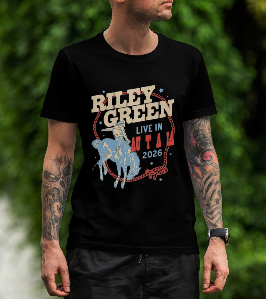 Riley Green Live In Australia 2026 Country Music Cowboy Rodeo T-Shirt