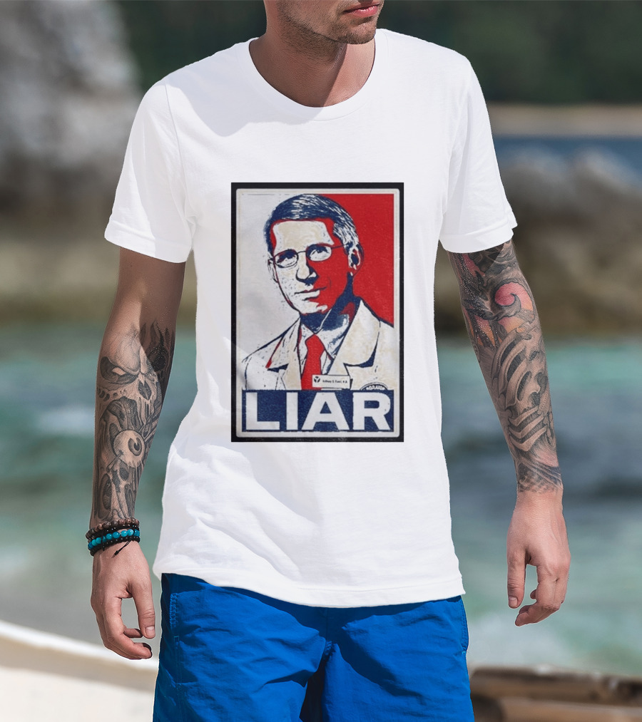 Dr Fauci Liar Political Parody Red White Blue T-Shirt