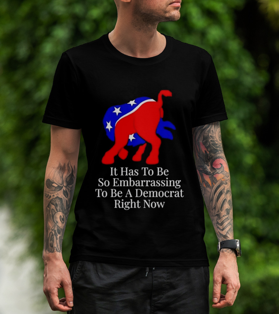 Embarrassing To Be A Democrat Right Now With Donkey Stars T-Shirt