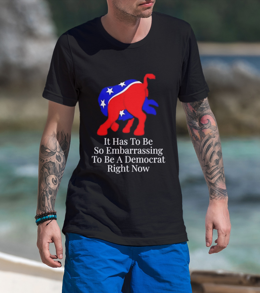 Embarrassing To Be A Democrat Right Now With Donkey Stars T-Shirt