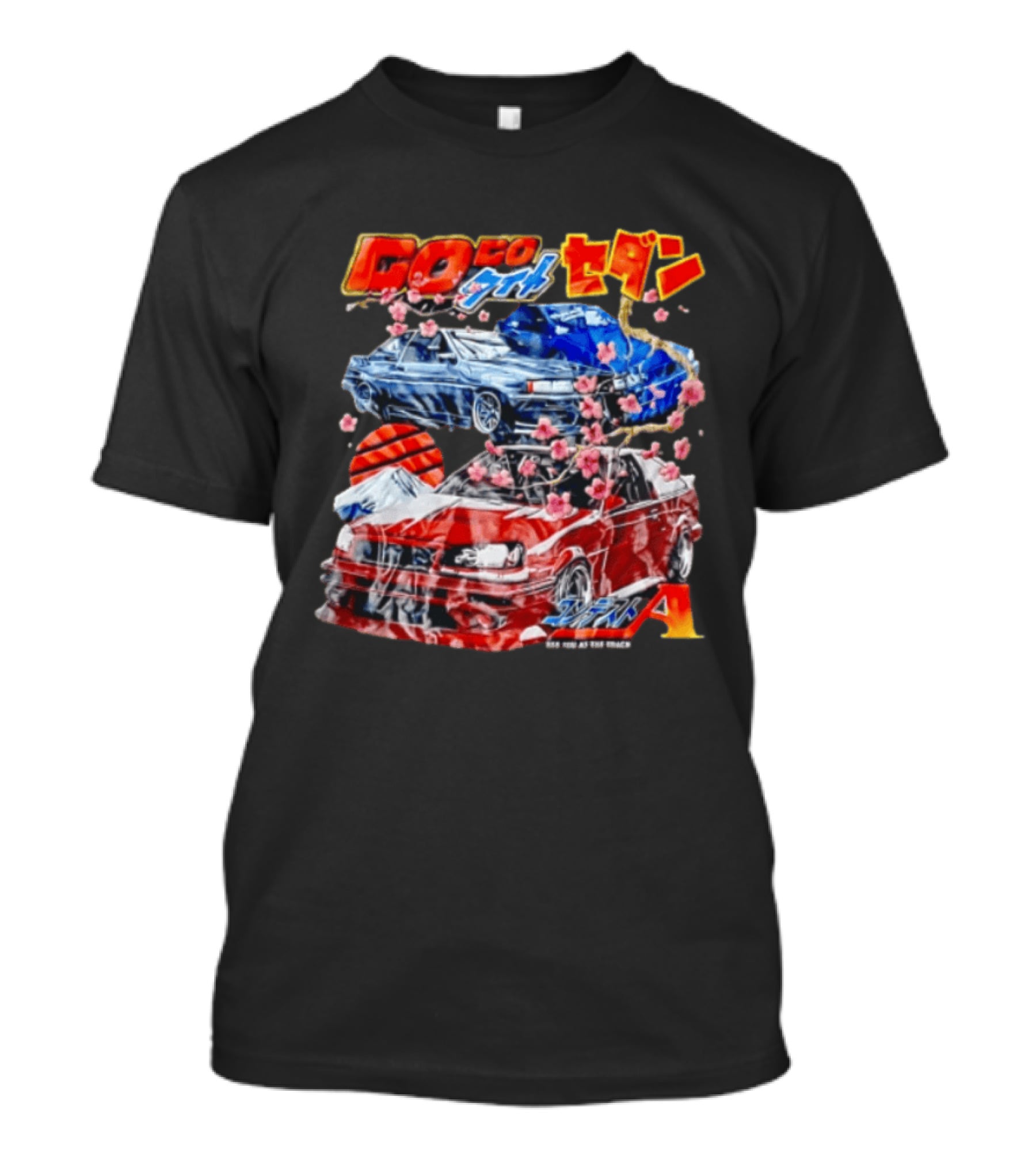 SEE YOU AT THE Track Modified Cars Cherry Blossoms Mountain T-Shirt
