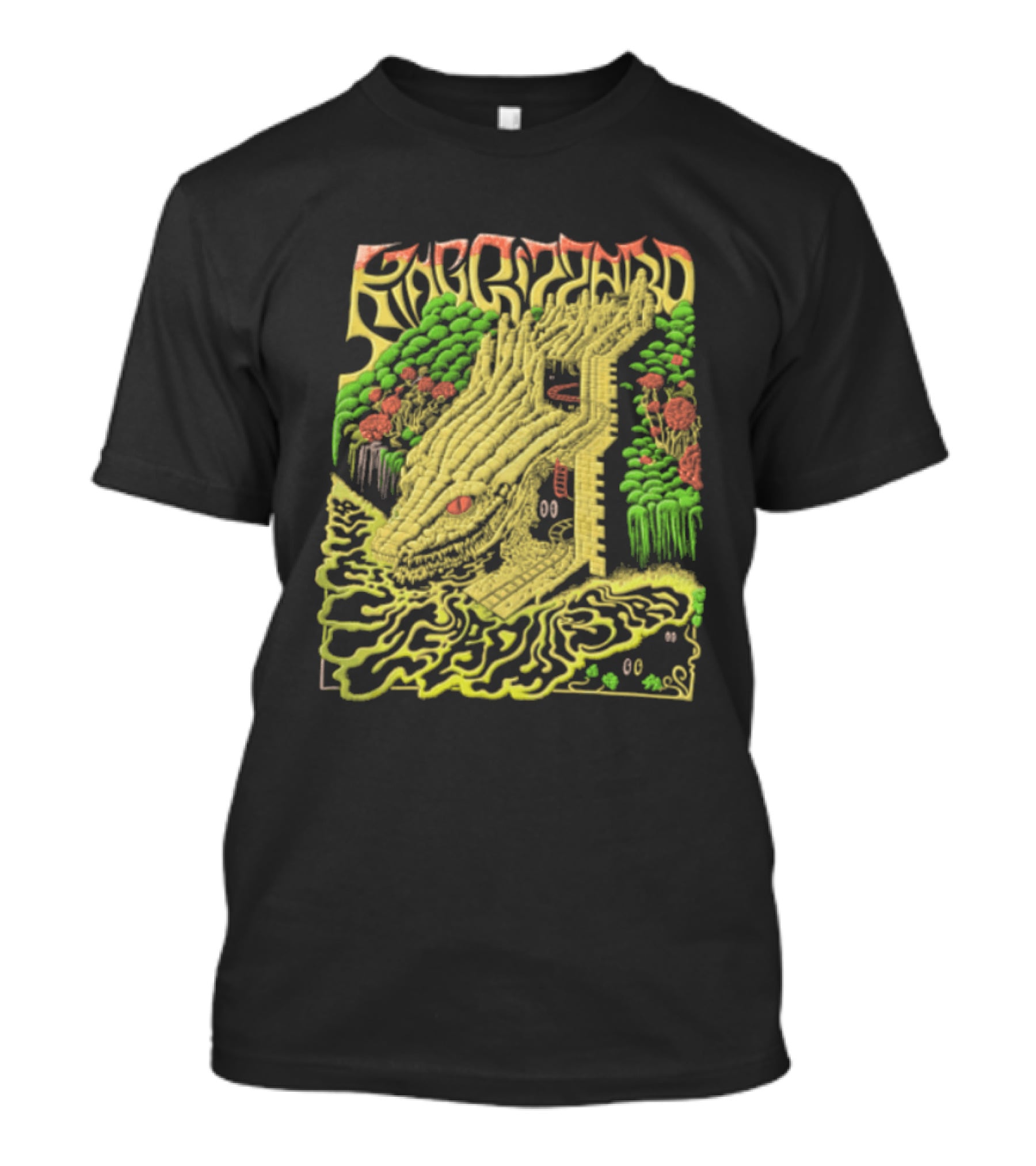 King Gizzard Reptile Head Stone Architecture Psychedelic T-Shirt