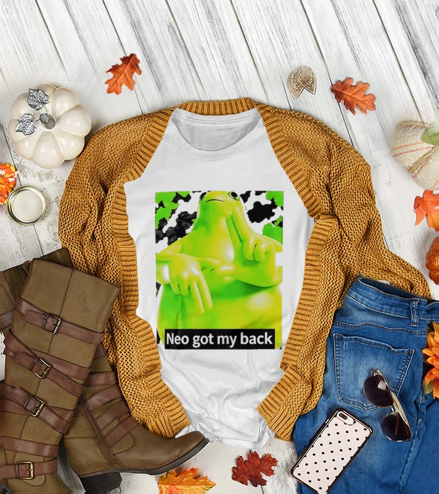 Neo Got My Back Green Frog Meme T-Shirt