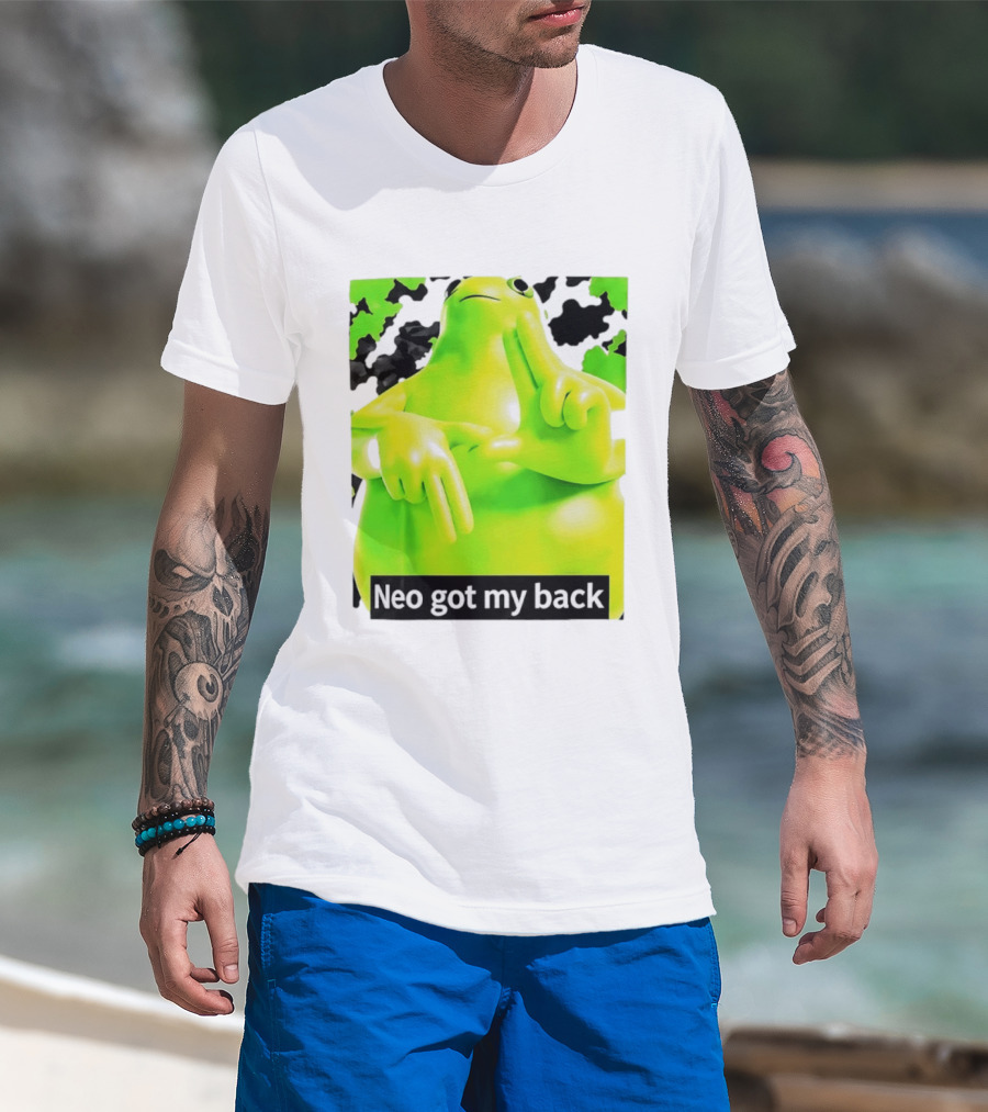 Neo Got My Back Green Frog Meme T-Shirt