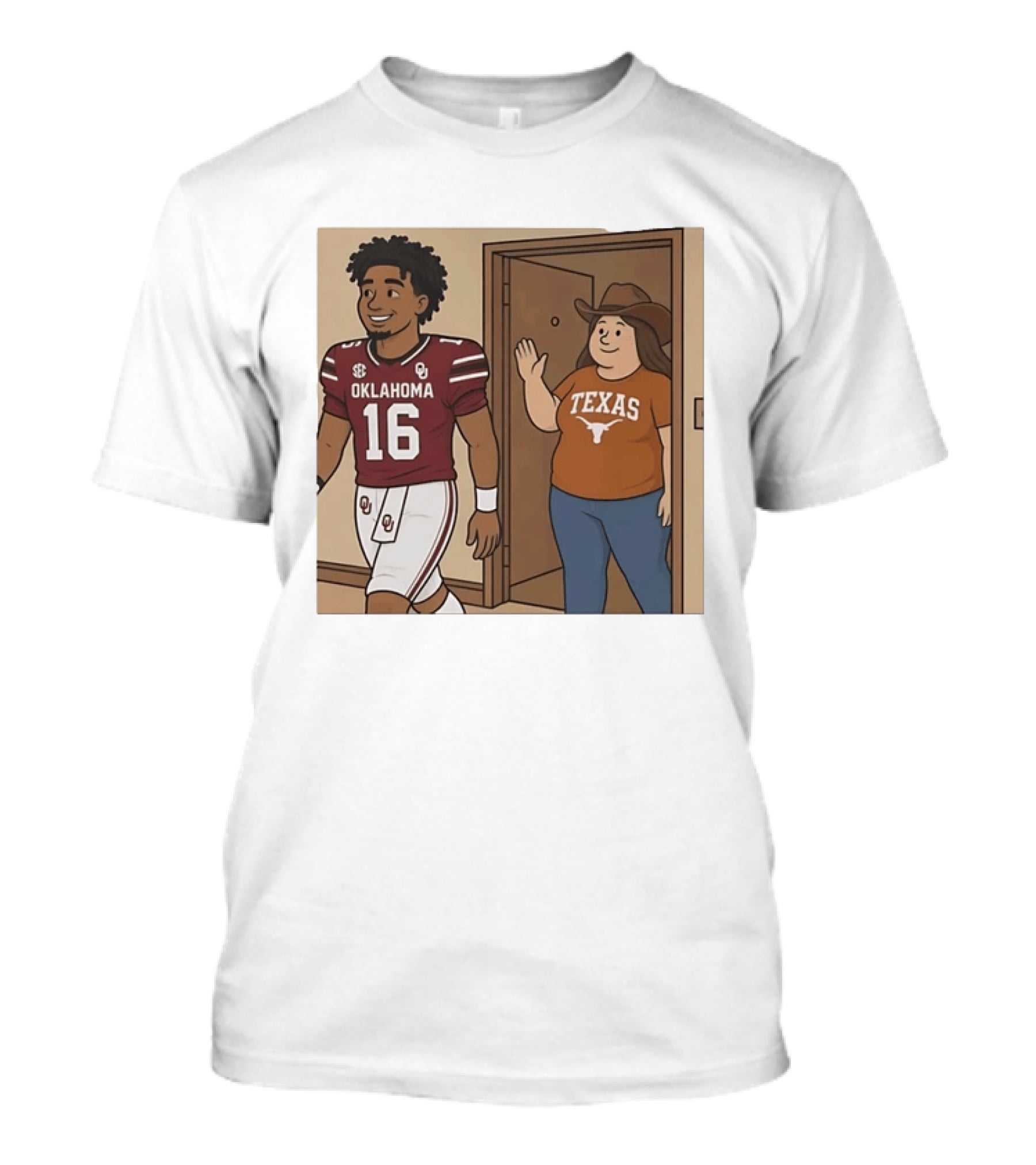 Oklahoma Sooners 16 Vs Texas Longhorns Football SEC Rivalry T-Shirt