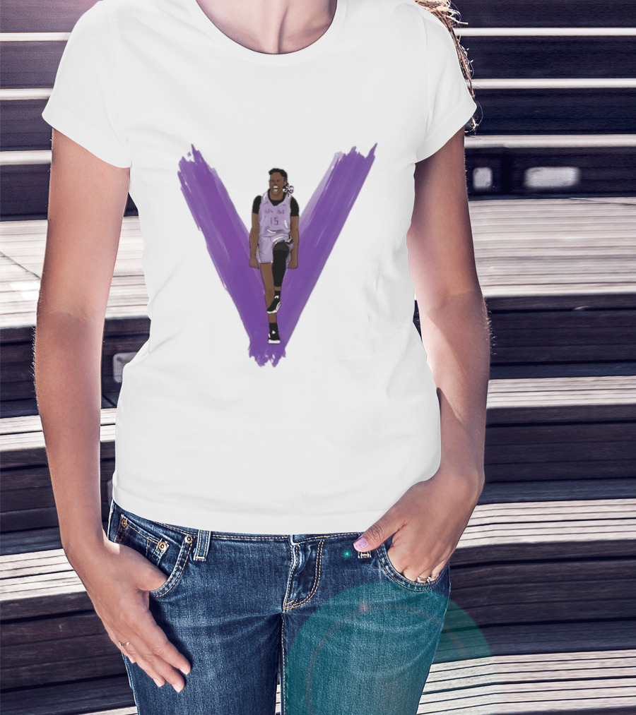 Tiffany Hayes Los Angeles Sparks 15 WNBA Basketball Player Purple V T-Shirt
