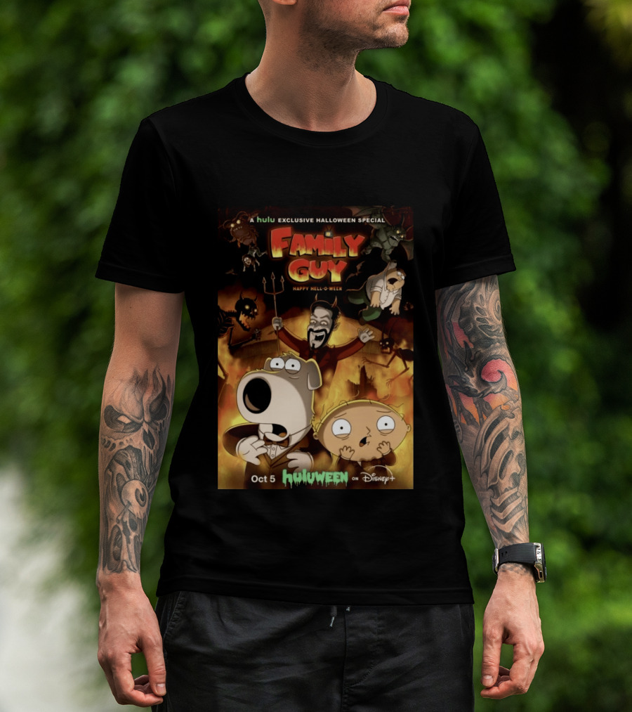 Hulu Exclusive Halloween Special Family Guy Happy Hell O Ween Oct 5 Huloween On Disney Plus T-Shirt