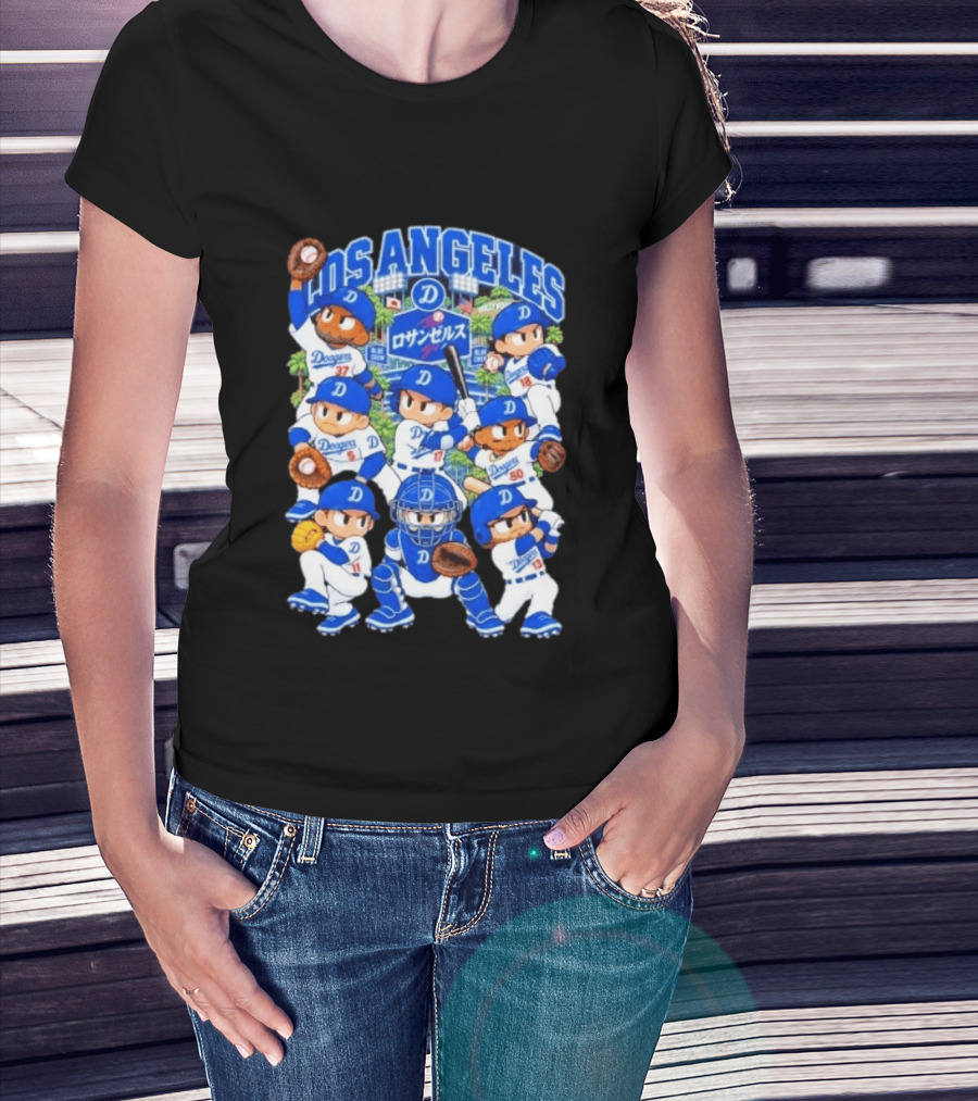 Los Angeles Dodgers 2026 Postseason Animated Characters Baseball Team Cartoon T-Shirt