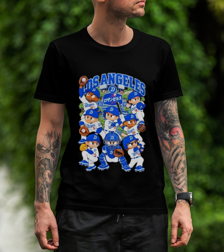 Los Angeles Dodgers 2026 Postseason Animated Characters Baseball Team Cartoon T-Shirt