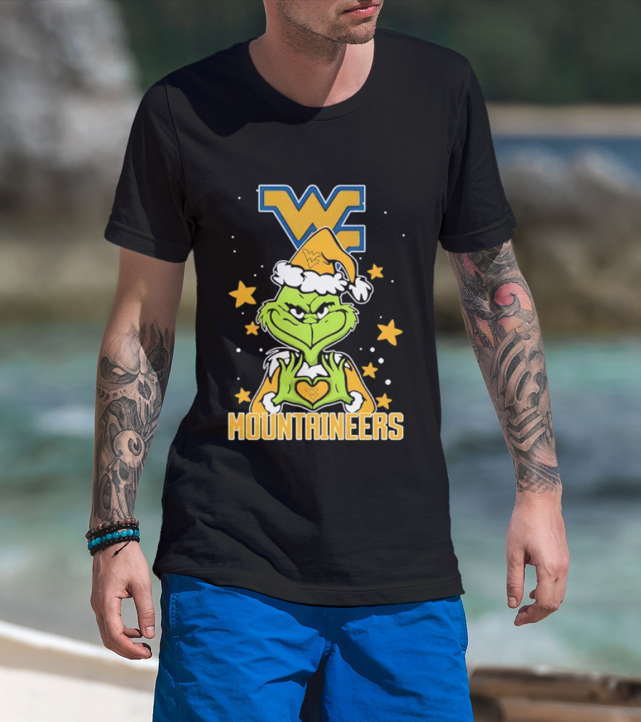 West Virginia Mountaineers Christmas Grinch Fan Gear T-Shirt