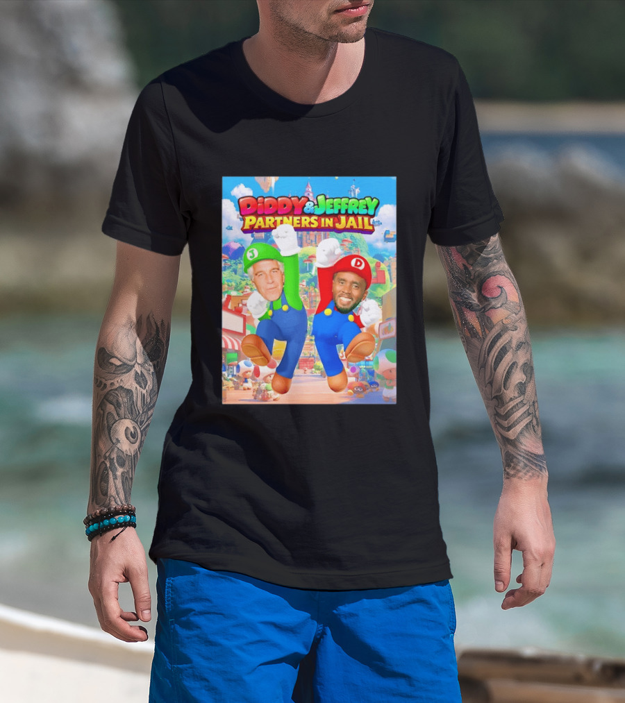 Diddy And Jeffrey Partners In Jail Super Bros Adventure T-Shirt