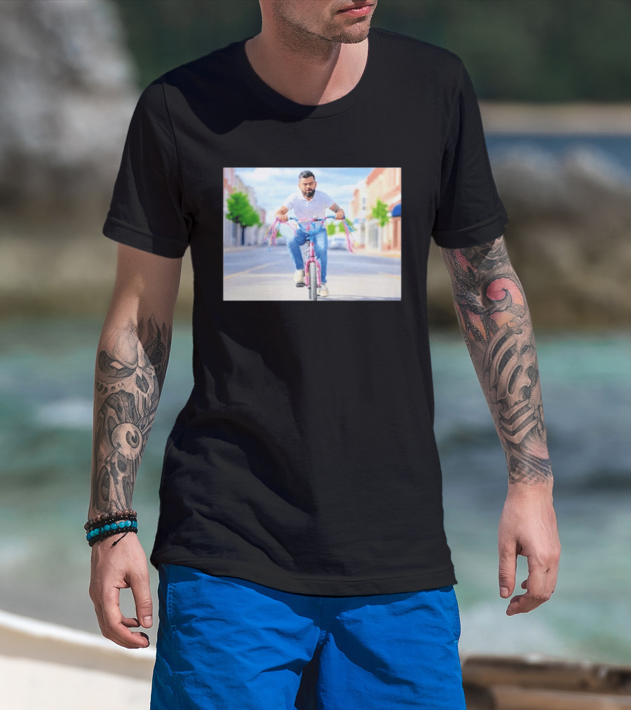 Virat Kohli Riding A Small Bicycle Cricket T-Shirt