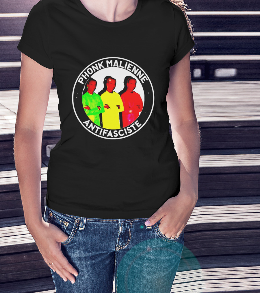 Phonk Malienne Antifasciste Music Mali Circle T-Shirt