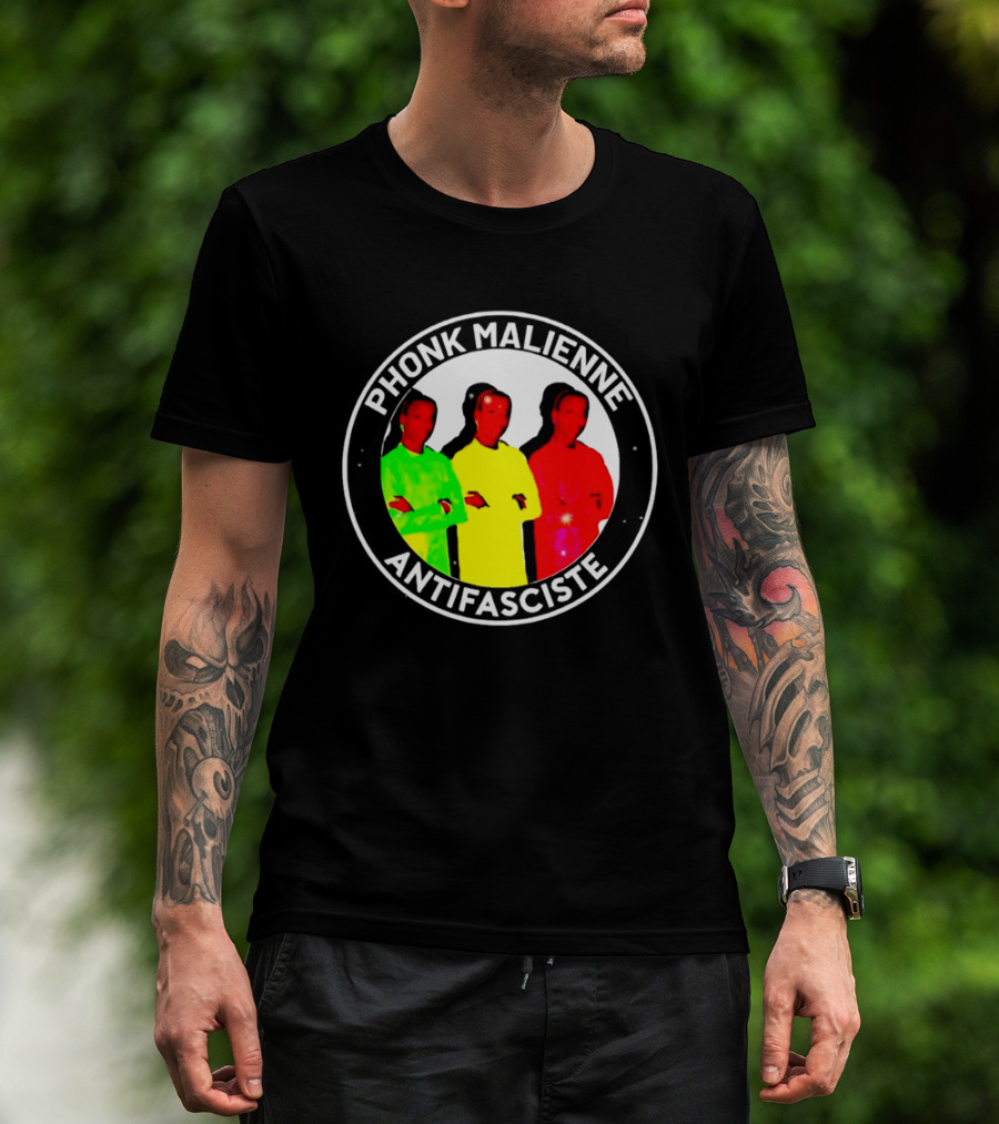 Phonk Malienne Antifasciste Music Mali Circle T-Shirt