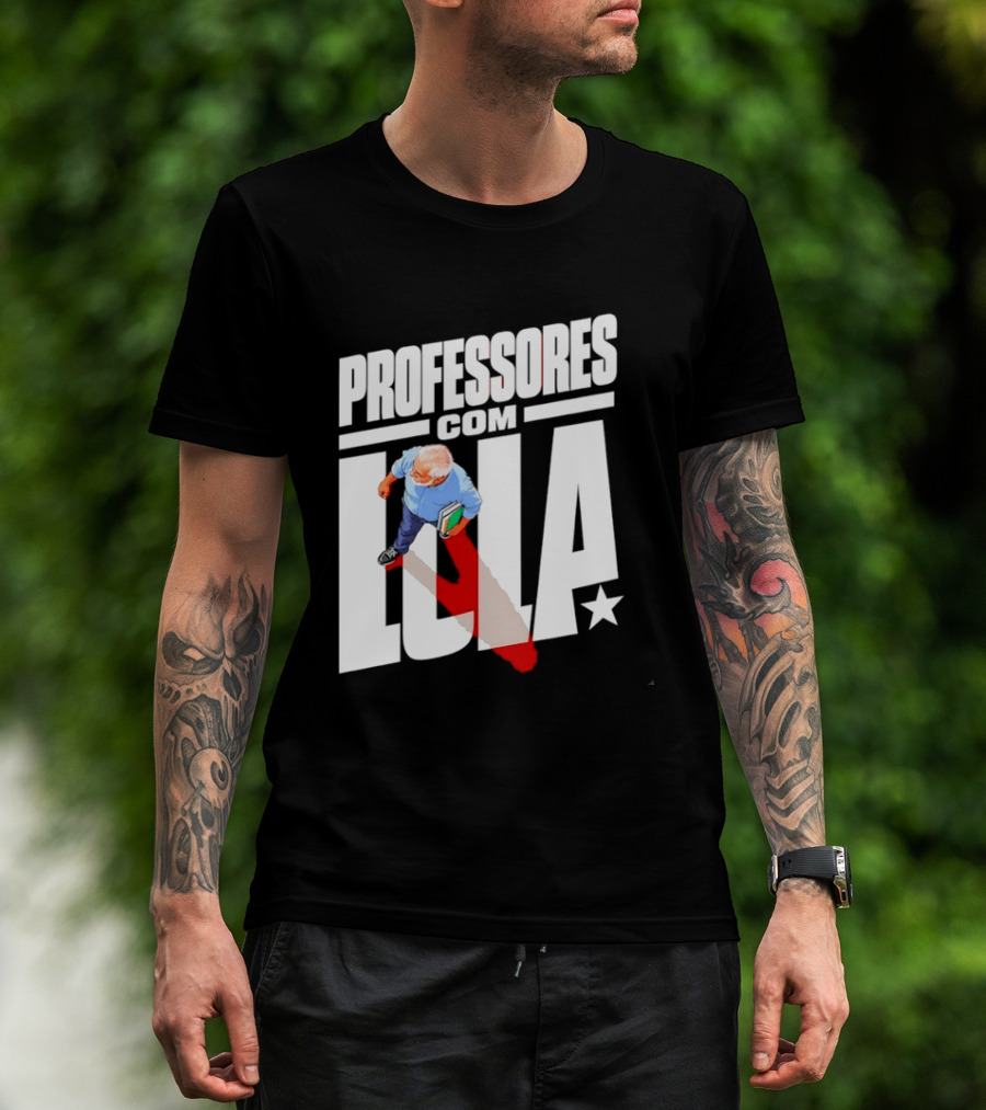 Professores Com Lula Brazil Politics PT Star T-Shirt