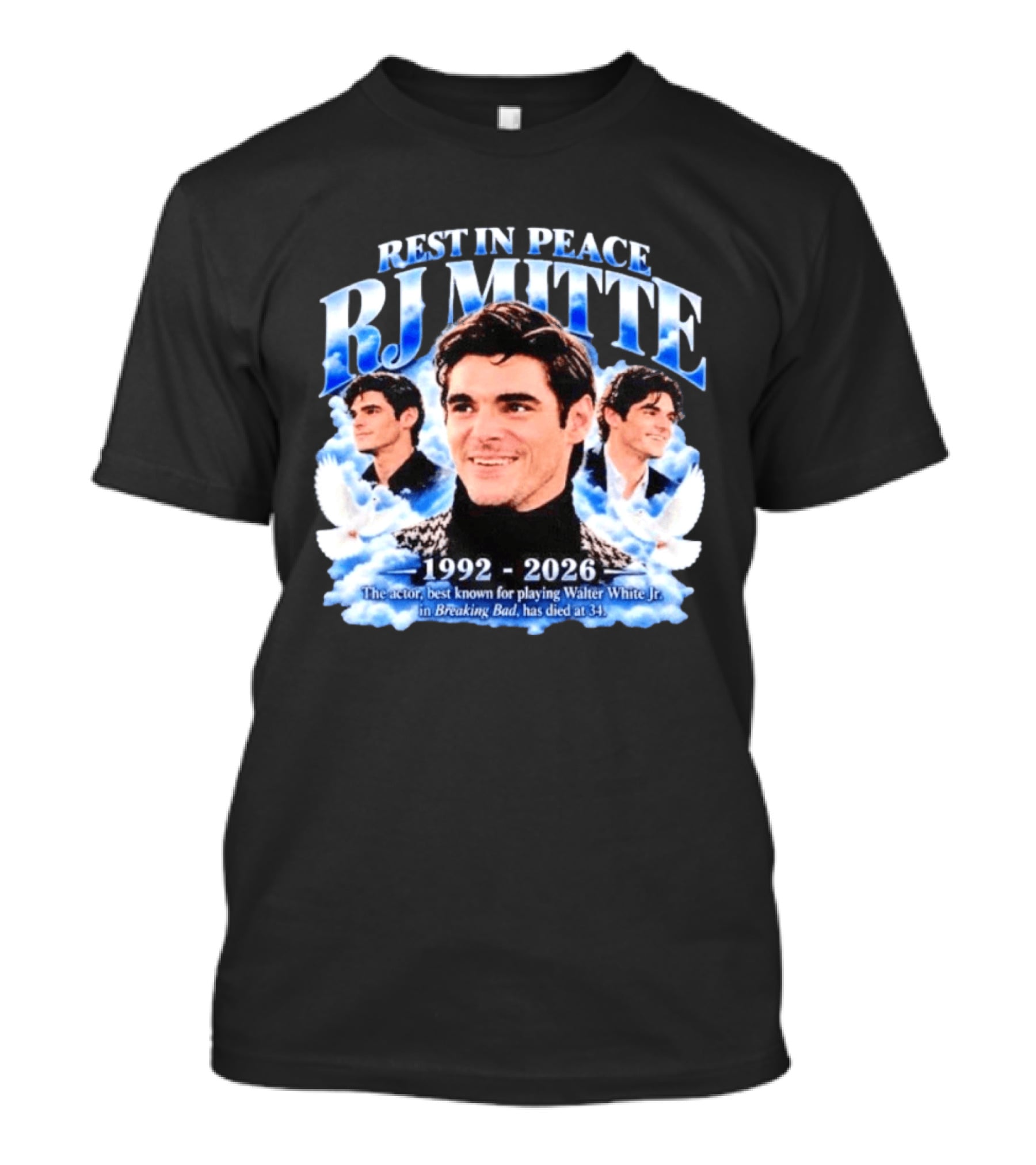 Rest In Peace RJ Mitte 1992 2026 Walter White Jr. Breaking Bad Actor T-Shirt
