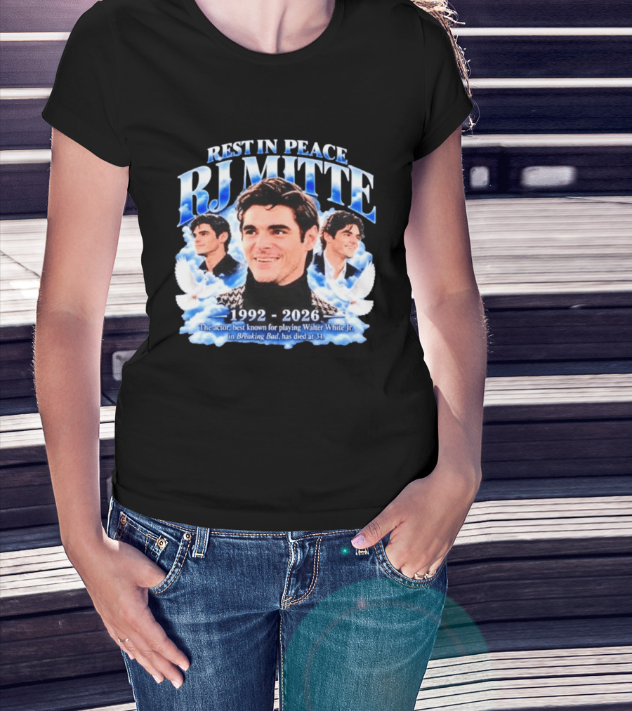 Rest In Peace RJ Mitte 1992 2026 Walter White Jr. Breaking Bad Actor T-Shirt