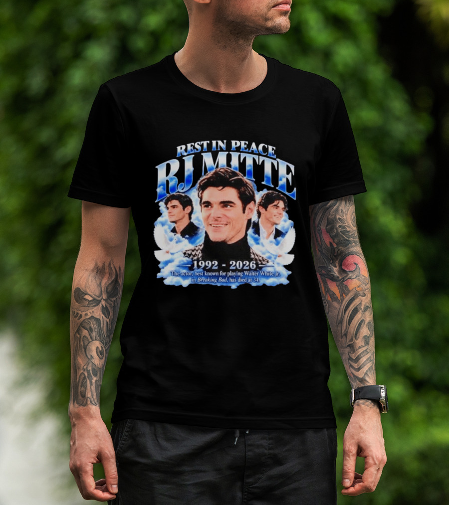Rest In Peace RJ Mitte 1992 2026 Walter White Jr. Breaking Bad Actor T-Shirt
