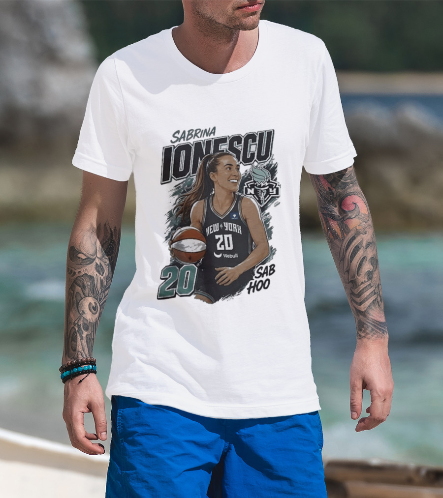 New York Liberty Sabrina Ionescu 2026 20 Sab Hoop T-Shirt