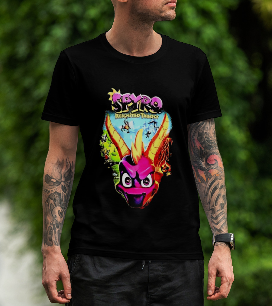 Spyro Reignited Trilogy PlayStation Game Dragon Character Image T-Shirt