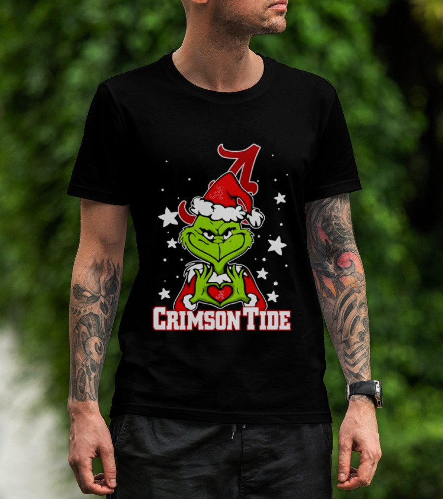 Alabama Crimson Tide Grinch Christmas Holiday T-Shirt