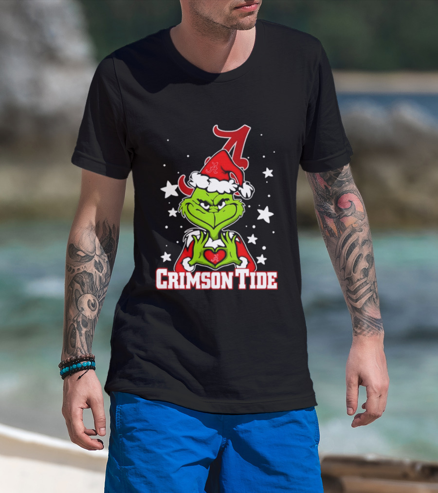 Alabama Crimson Tide Grinch Christmas Holiday T-Shirt