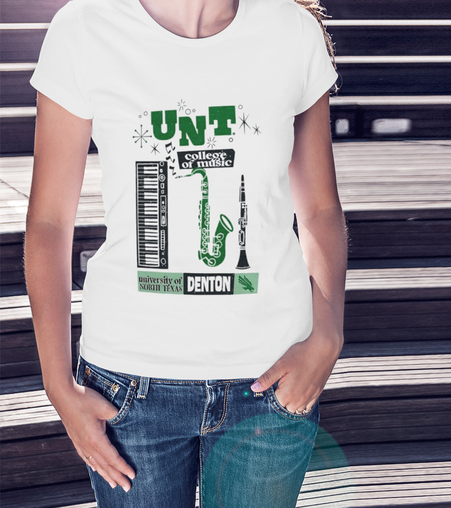 UNT College Of Music University Of North Texas Denton Music Instruments T-Shirt