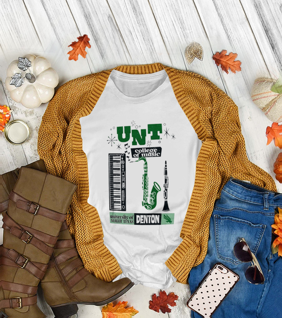 UNT College Of Music University Of North Texas Denton Music Instruments T-Shirt