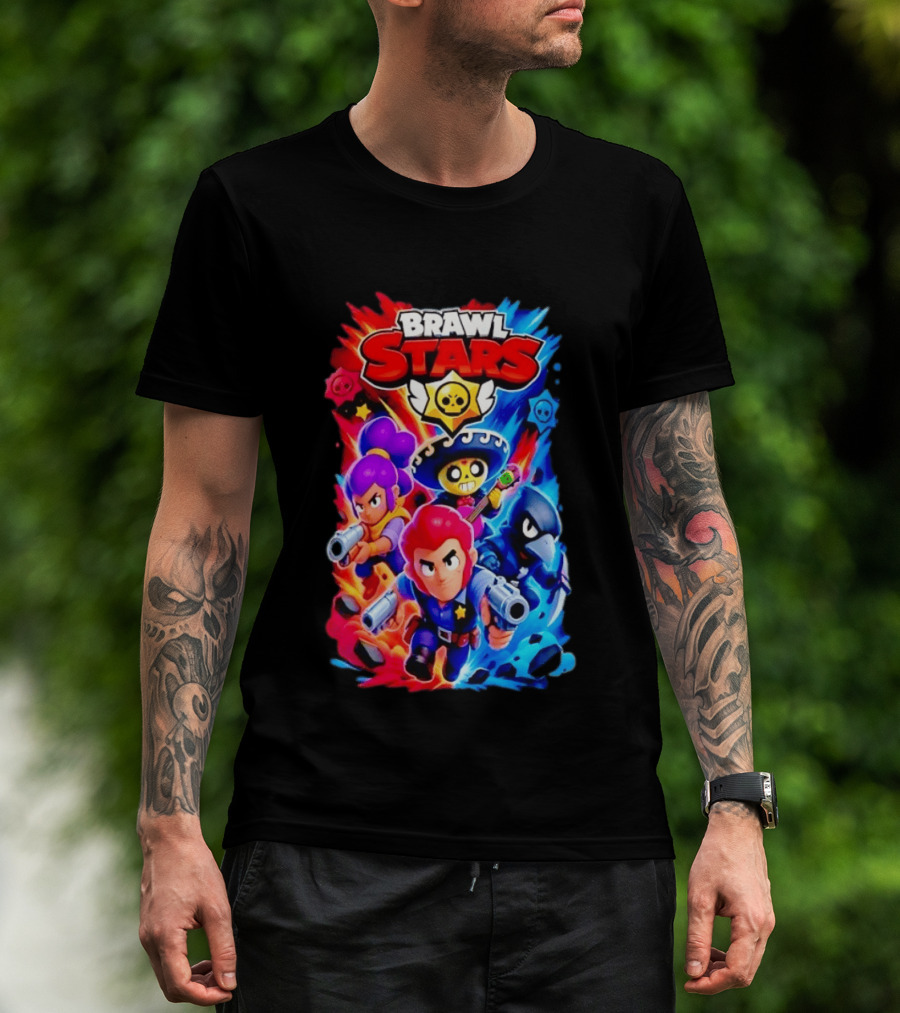Brawl Stars Characters Action Group Gaming Showdown T-Shirt