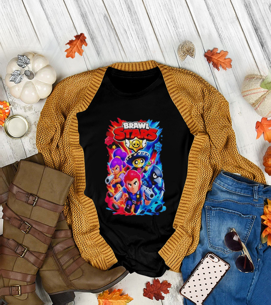 Brawl Stars Characters Action Group Gaming Showdown T-Shirt